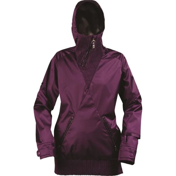 BURTON B by Burton LANA ANORAK coat Sz M 3/4 UNDERARM ZIP HOOD +/- 2010 WOW ! - Picture 1 of 16